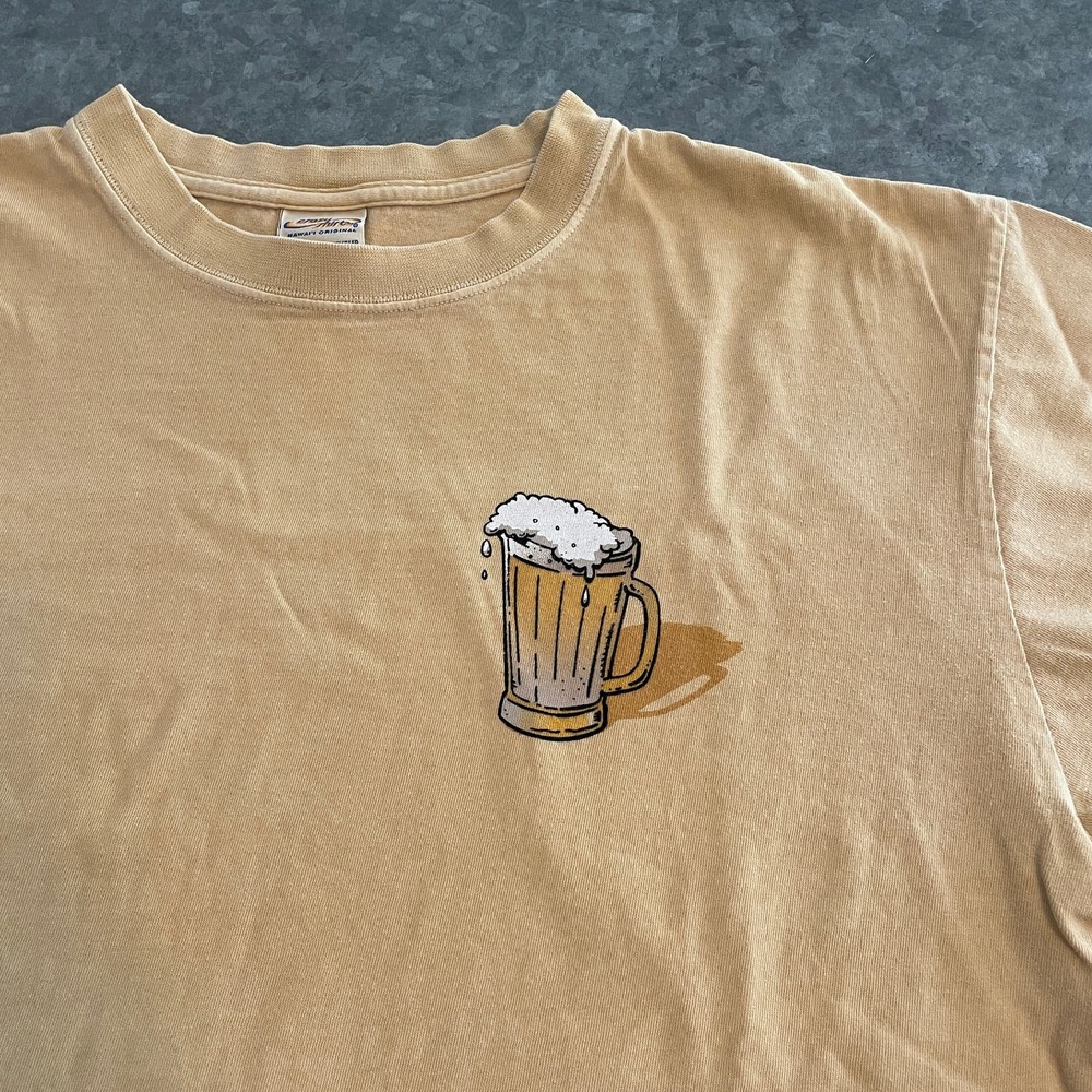 Crazy Shirts Beer Dyed Tee Shirt Mens Large Cotton Pitcher Vintage 90s Y2K